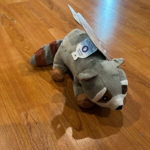 SPUNKY PUP CLEAN EARTH SMALL RACOON PLUSH DOG TOY FLOATS RECYCLED BOTTLES NEW